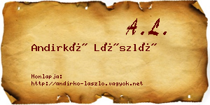 Andirkó László névjegykártya