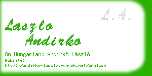 laszlo andirko business card