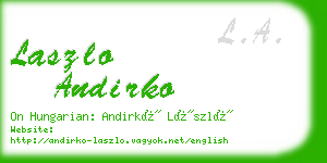 laszlo andirko business card